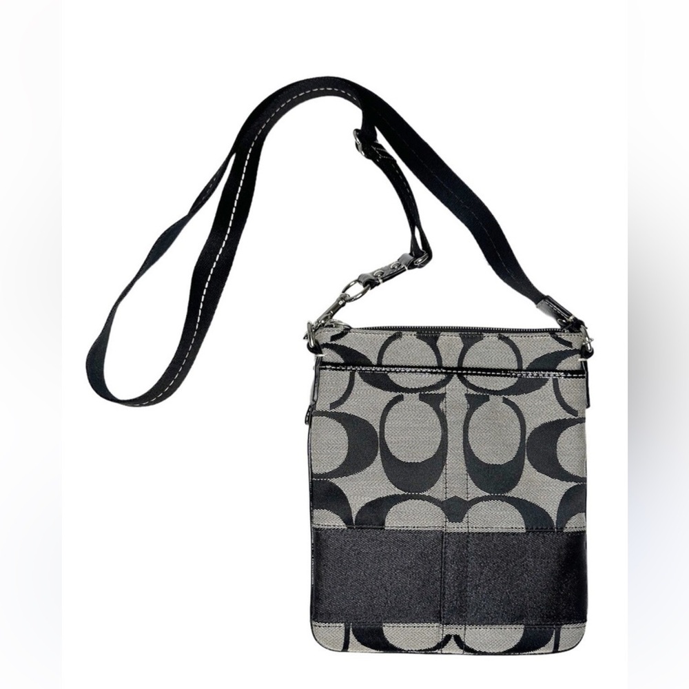 Coach Stylish Black and Gray Crossbody Bag